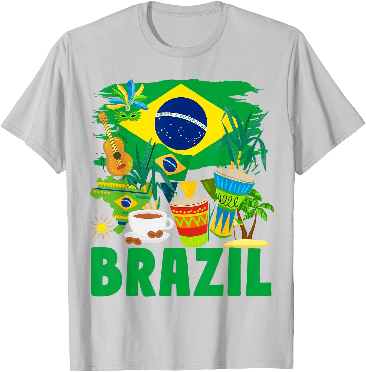 Brazil Flag Outfit Idea For Kids Brasil & Brazilian Flag T-Shirt - T-Shirt | Ash