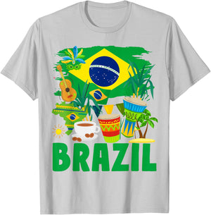 Brazil Flag Outfit Idea For Kids Brasil & Brazilian Flag T-Shirt - T-Shirt | Ash