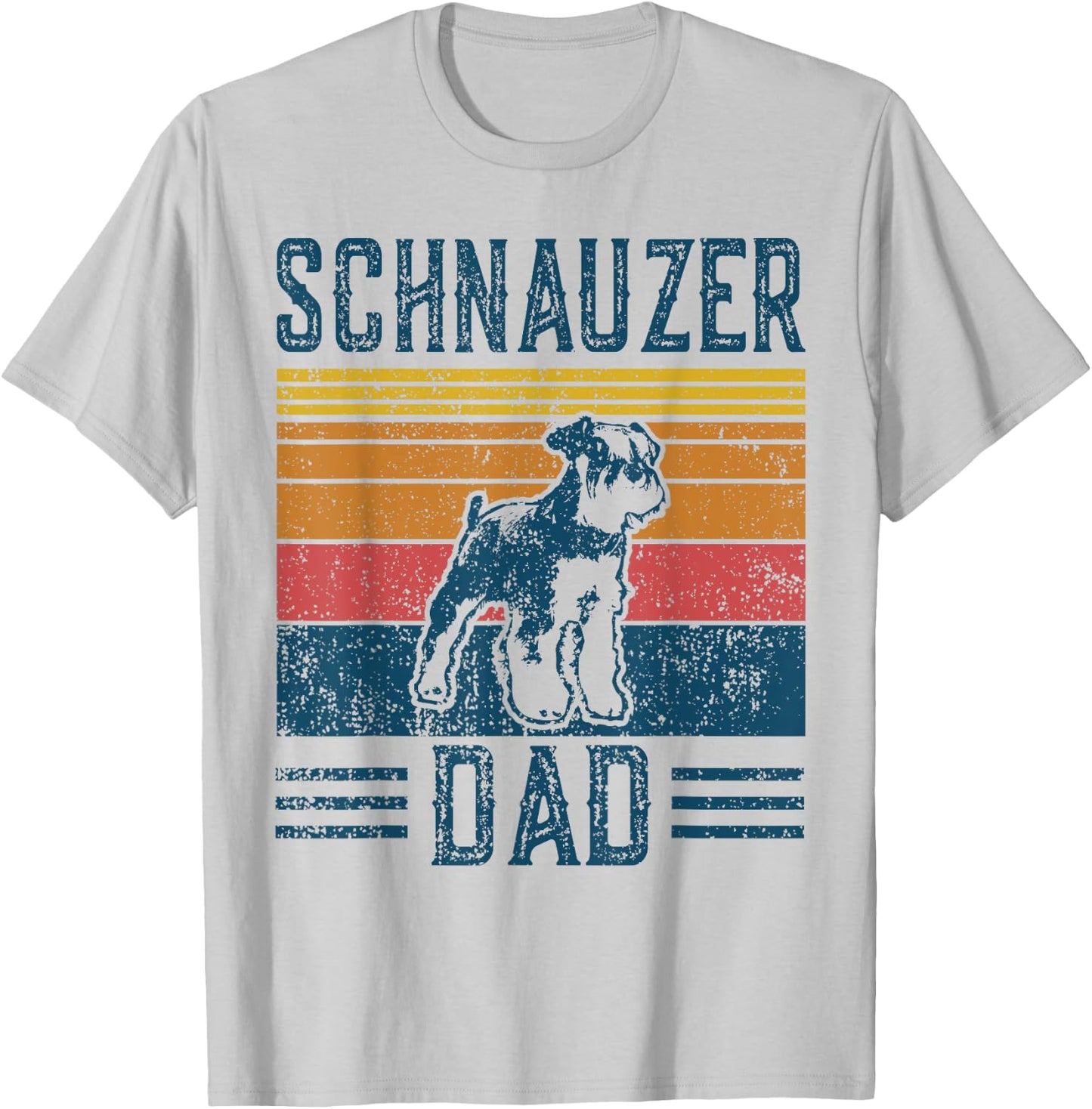 Dog | Schnauzer Pinscher Papa - Vintage Schnauzer Papa Women Girls Kids T-Shirt - T-Shirt | Ash