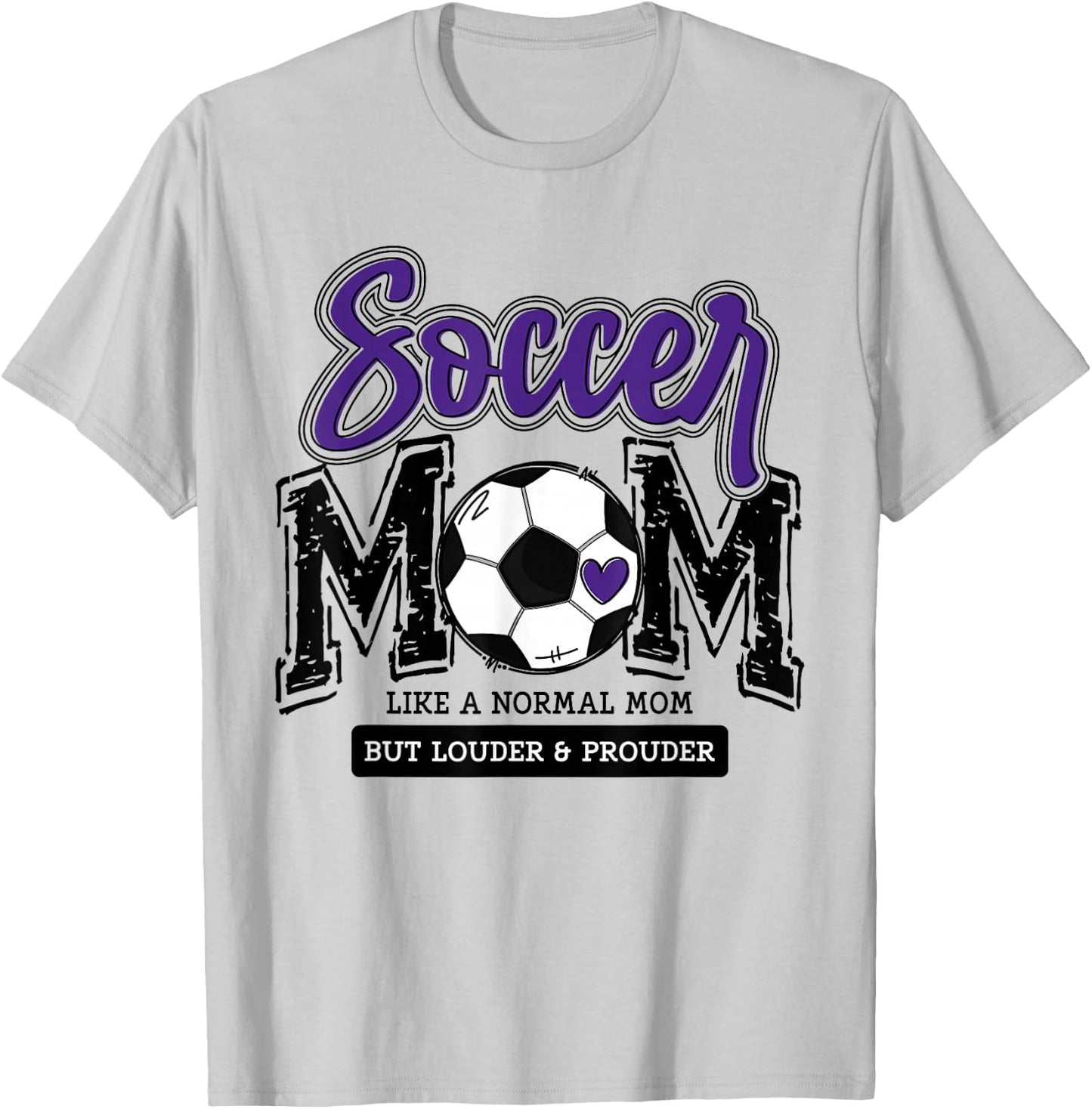 Soccer Mom Purple Soccer Player Calls Me Mama Soccer Team T-Shirt - T-Shirt | Ash