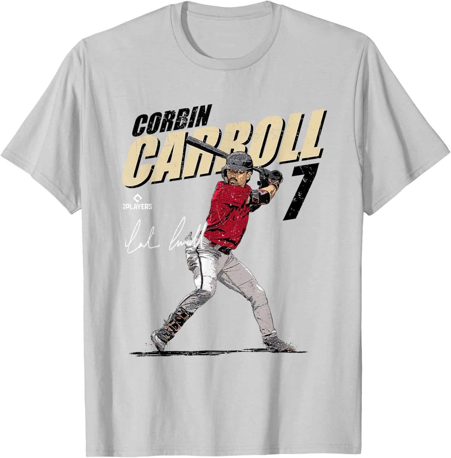 Corbin Carroll | Arizona Baseball Players | MLBCCL3001 T-Shirt - T-Shirt | Ash