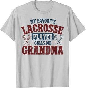 My Favorite Lacrosse Player Calls Me Grandma Lacrosse T-Shirt - T-Shirt | Ash
