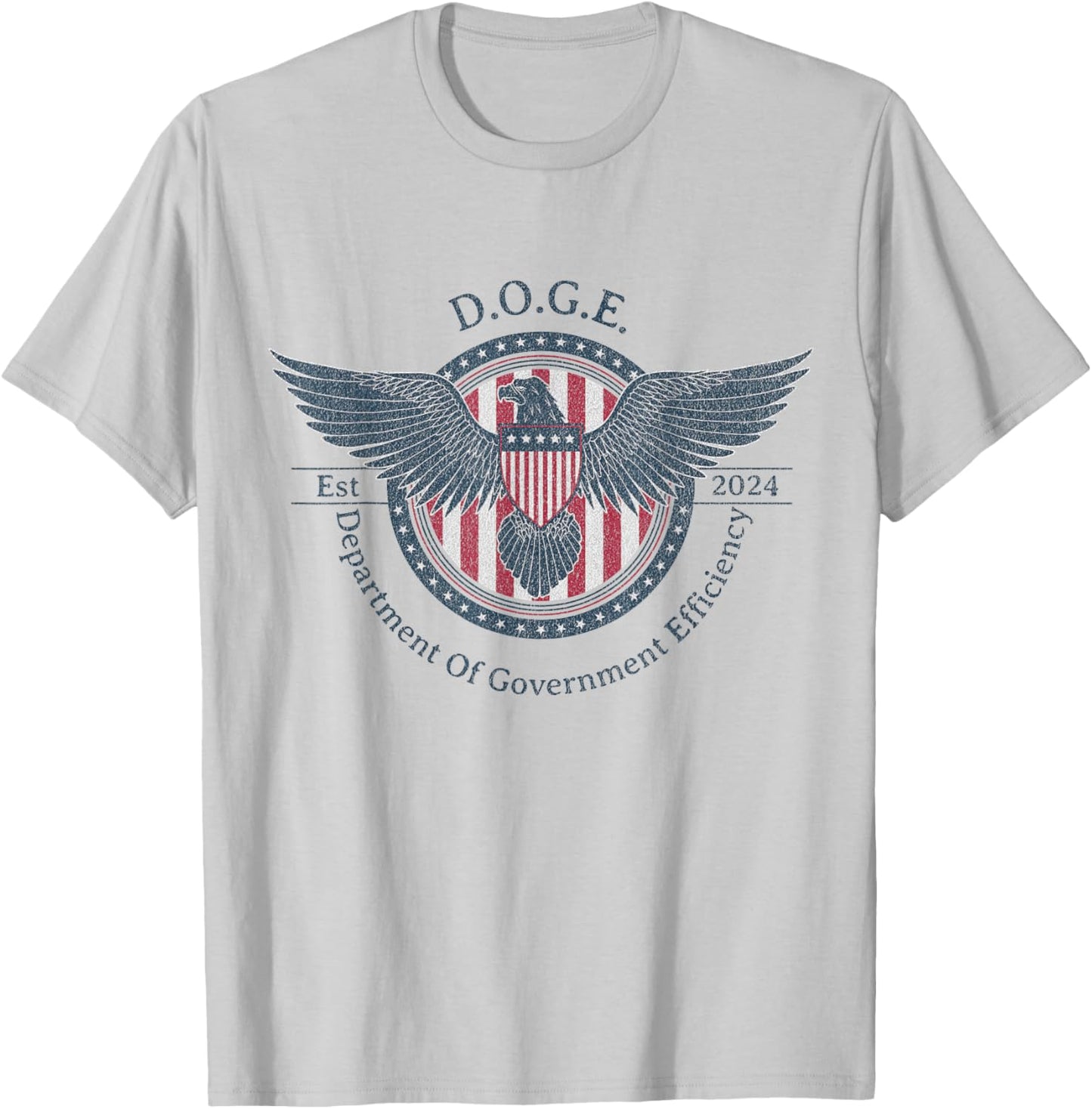 DOGE Department Of Government Efficiency Partiotic T-Shirt - T-Shirt | Ash