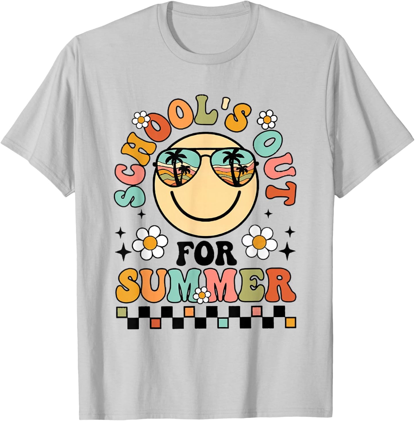 Retro Schools Out For Summer Kindergarten Grad Toddler Kids T-Shirt - T-Shirt | Ash