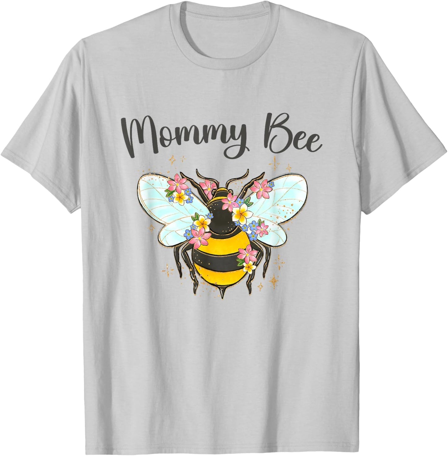 Mommy Bee Funny Bumble Bee Mother's Day Mom Mama Grandma T-Shirt - T-Shirt | Ash