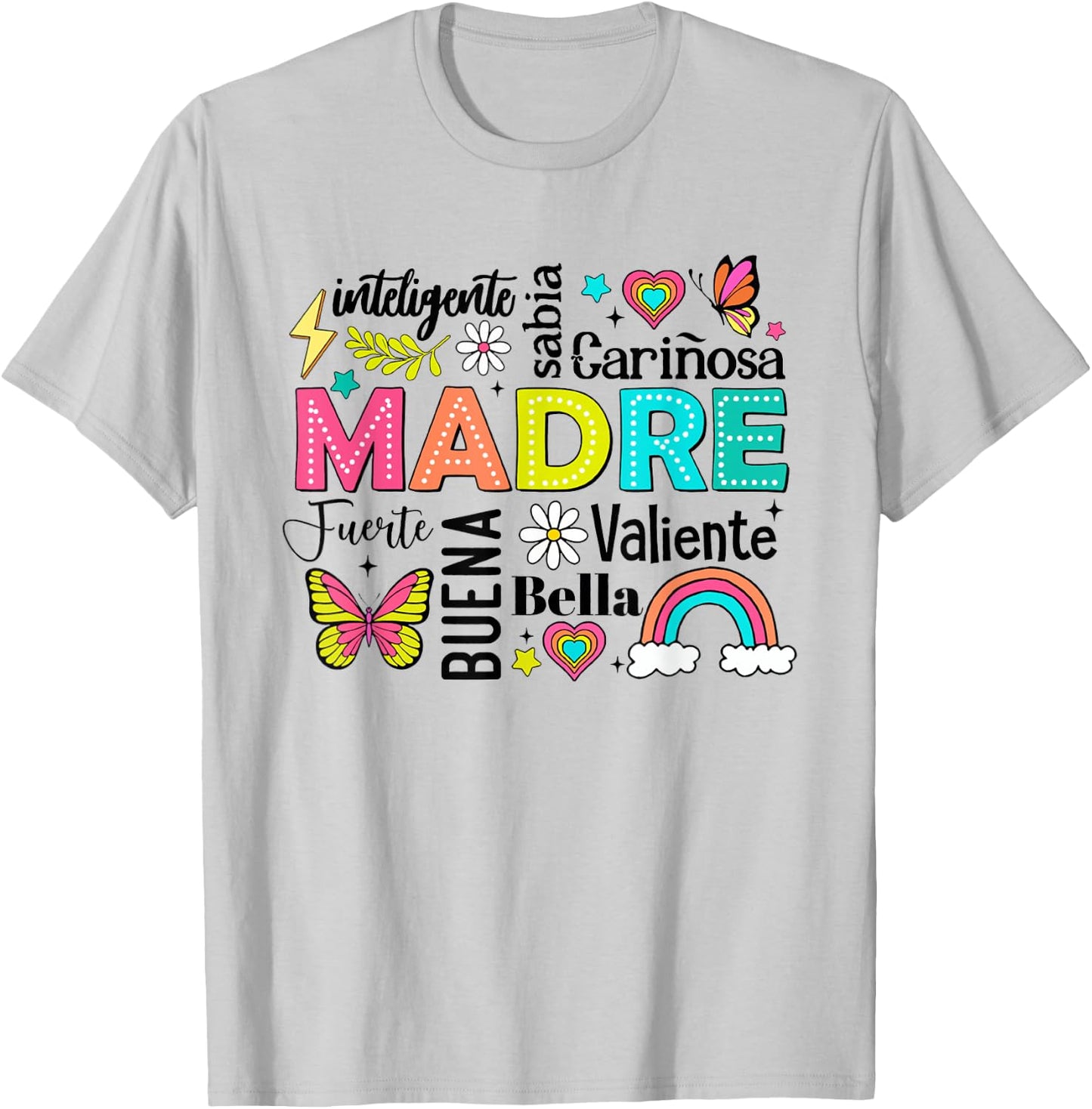 Retro Madre Ella Es Mamá Spanish Blessed Mom Mother's Day T-Shirt - T-Shirt | Ash