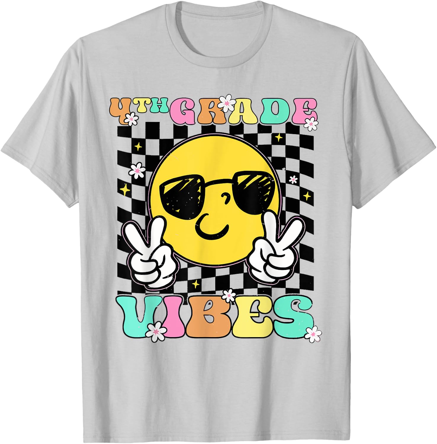Girls 4th Grade Vibes Back To School Fourth Grade T-Shirt - T-Shirt | Ash