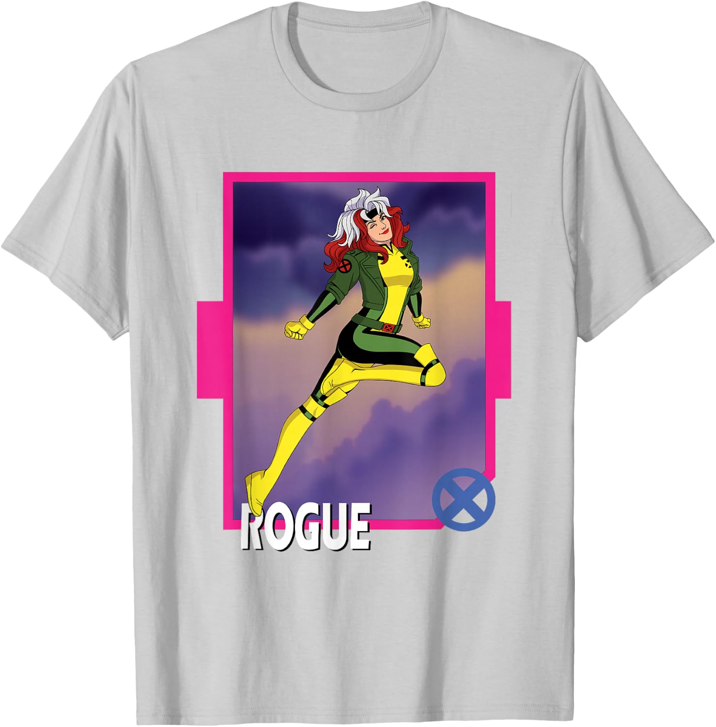 Marvel X-Men '97 Classic Rogue Vintage Super Hero Card T-Shirt - T-Shirt | Ash