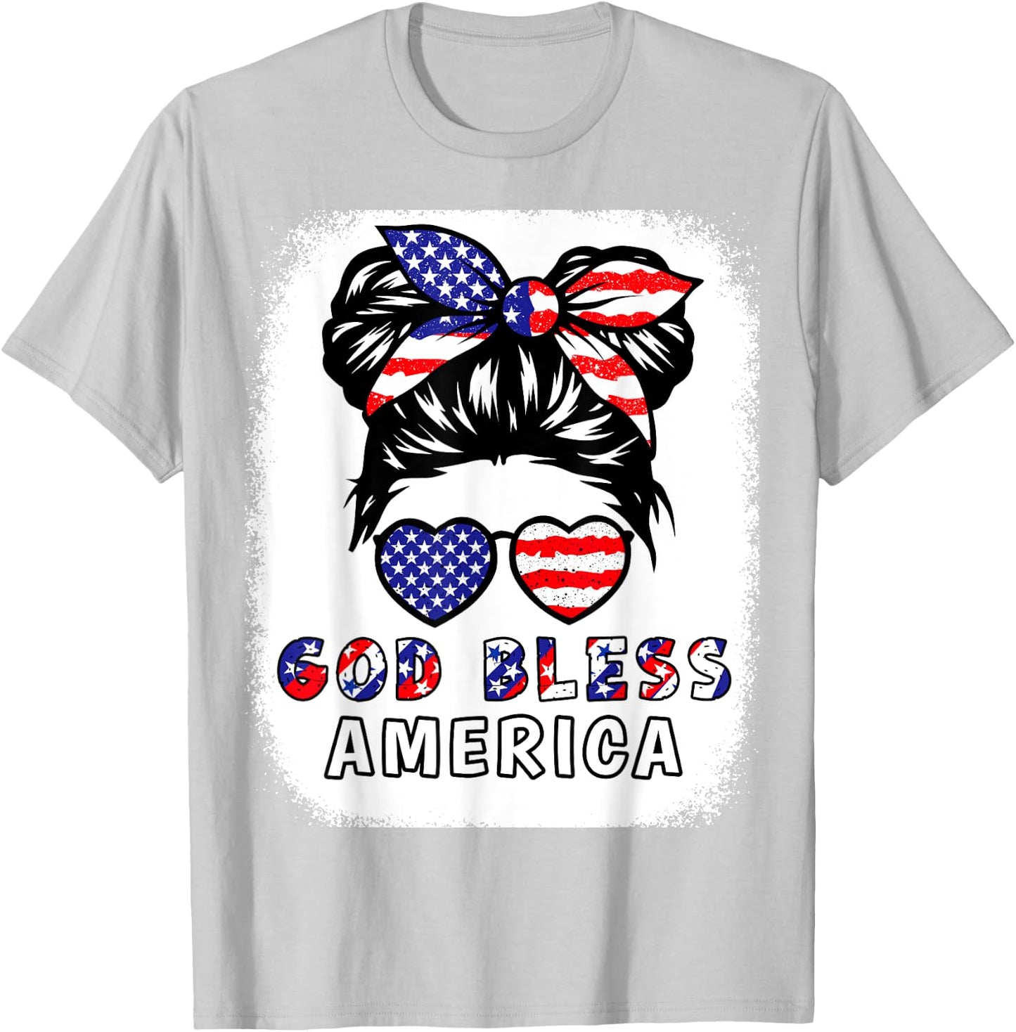 Girl God Bless America 4th July Daughter Toddler Patriotic T-Shirt - T-Shirt | Ash