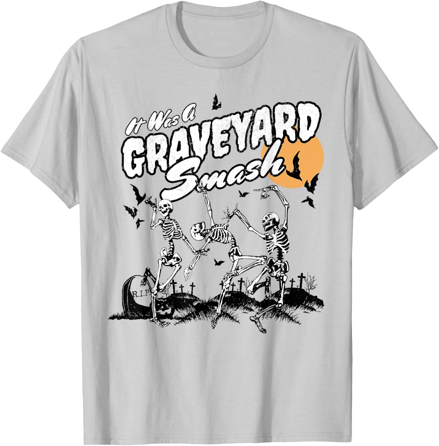 It Was A Graveyard Smash Skeleton Spooky Season Halloween T-Shirt - T-Shirt | Ash