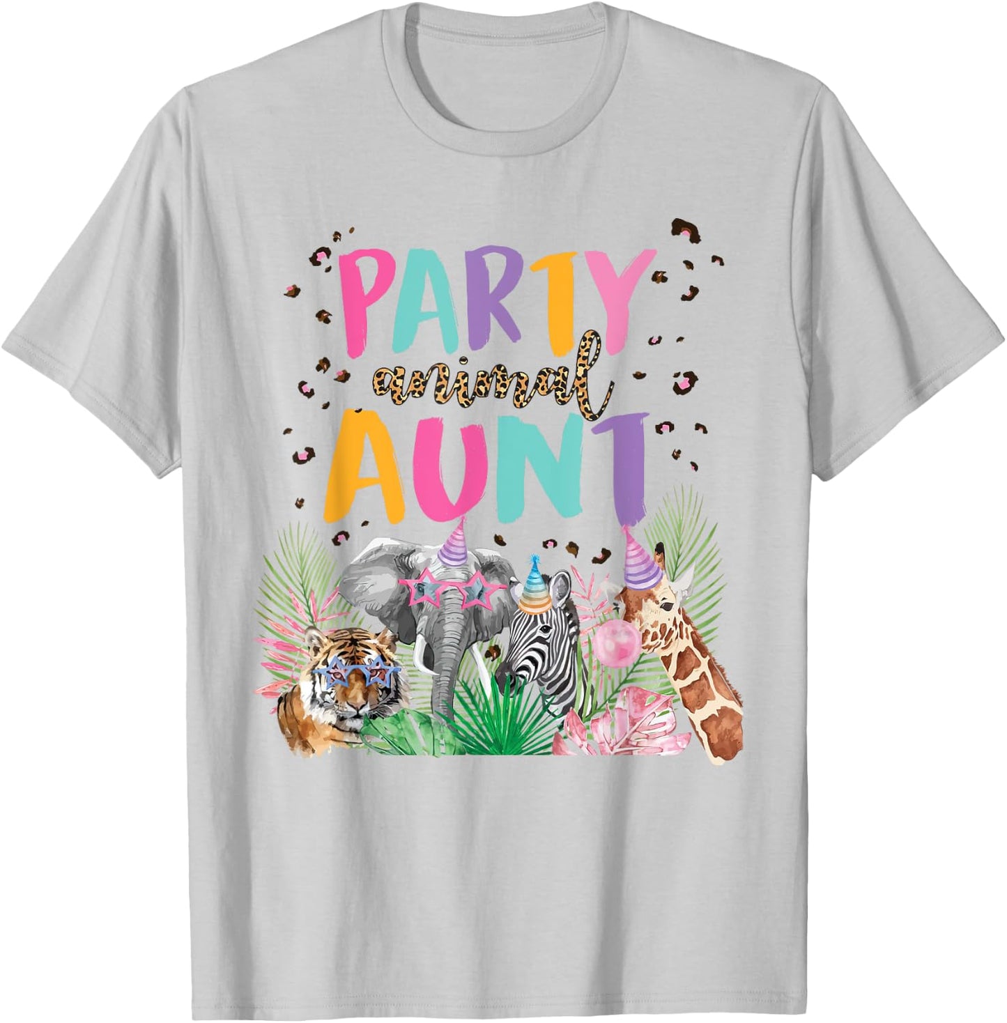 Aunt Of The Birthday Boy Zoo Theme Animal Party T-Shirt - T-Shirt | Ash