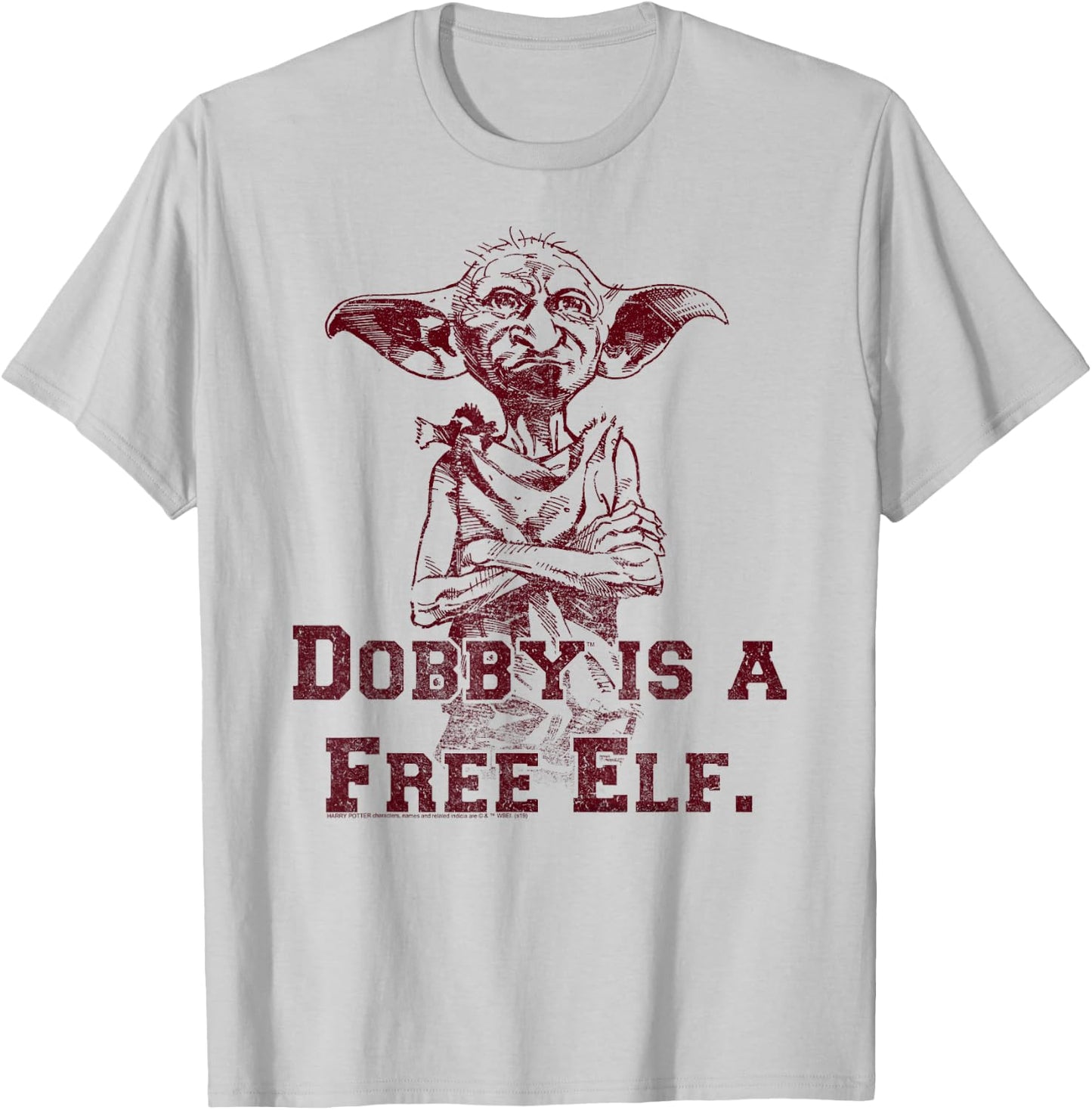 Harry Potter Dobby Is A Free Elf Sketch T-Shirt - T-Shirt | Ash