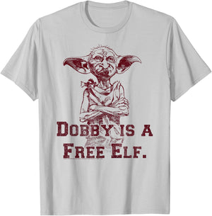 Harry Potter Dobby Is A Free Elf Sketch T-Shirt - T-Shirt | Ash