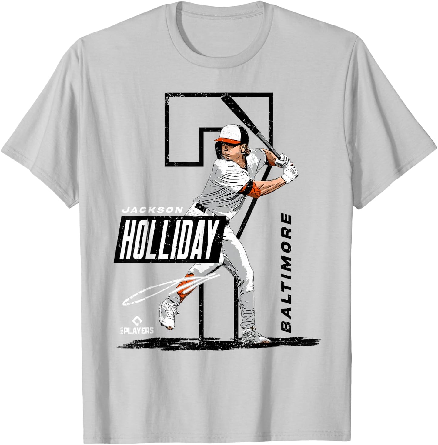 Jackson Holiday | Baltimore Baseball Players | MLBHOL3002 T-Shirt - T-Shirt | Ash