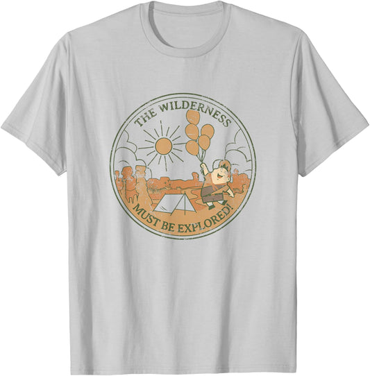 Disney Pixar Up The Wilderness Must Be Explored Distressed T-Shirt - T-Shirt | Ash
