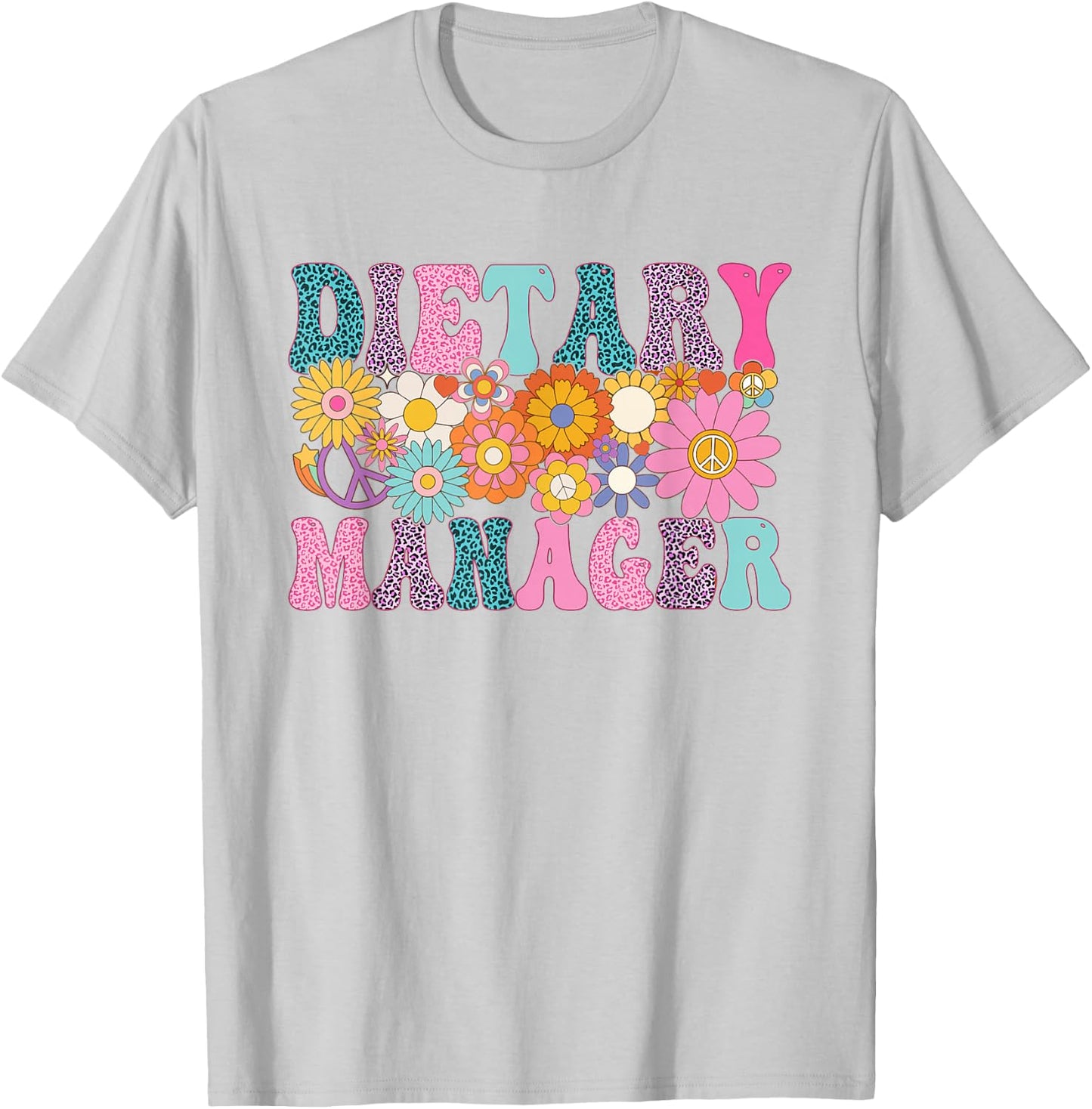 Dietary Manager Week Groovy Leopard Appreciation Day Women T-Shirt - T-Shirt | Ash