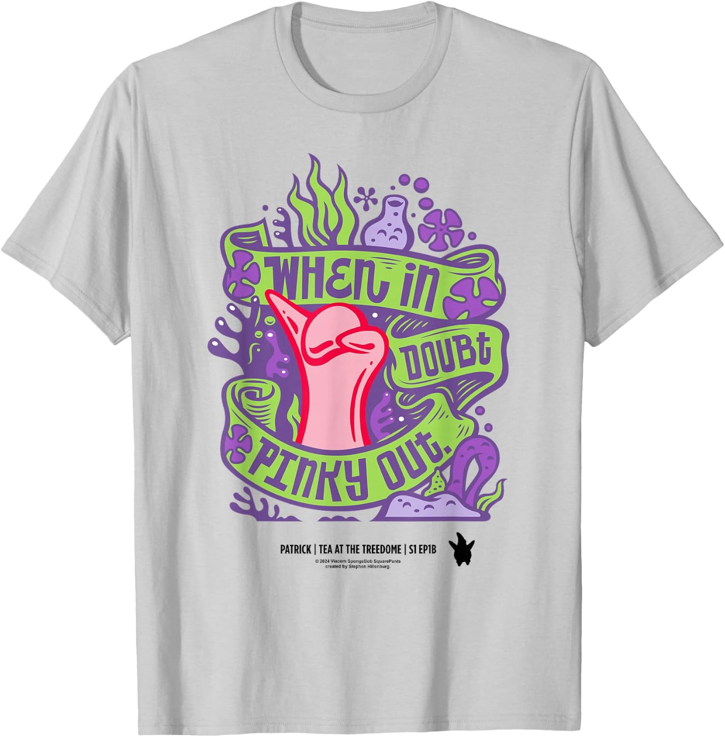SpongeBob SquarePants Patrick Pinky Out T-Shirt - T-Shirt | Ash