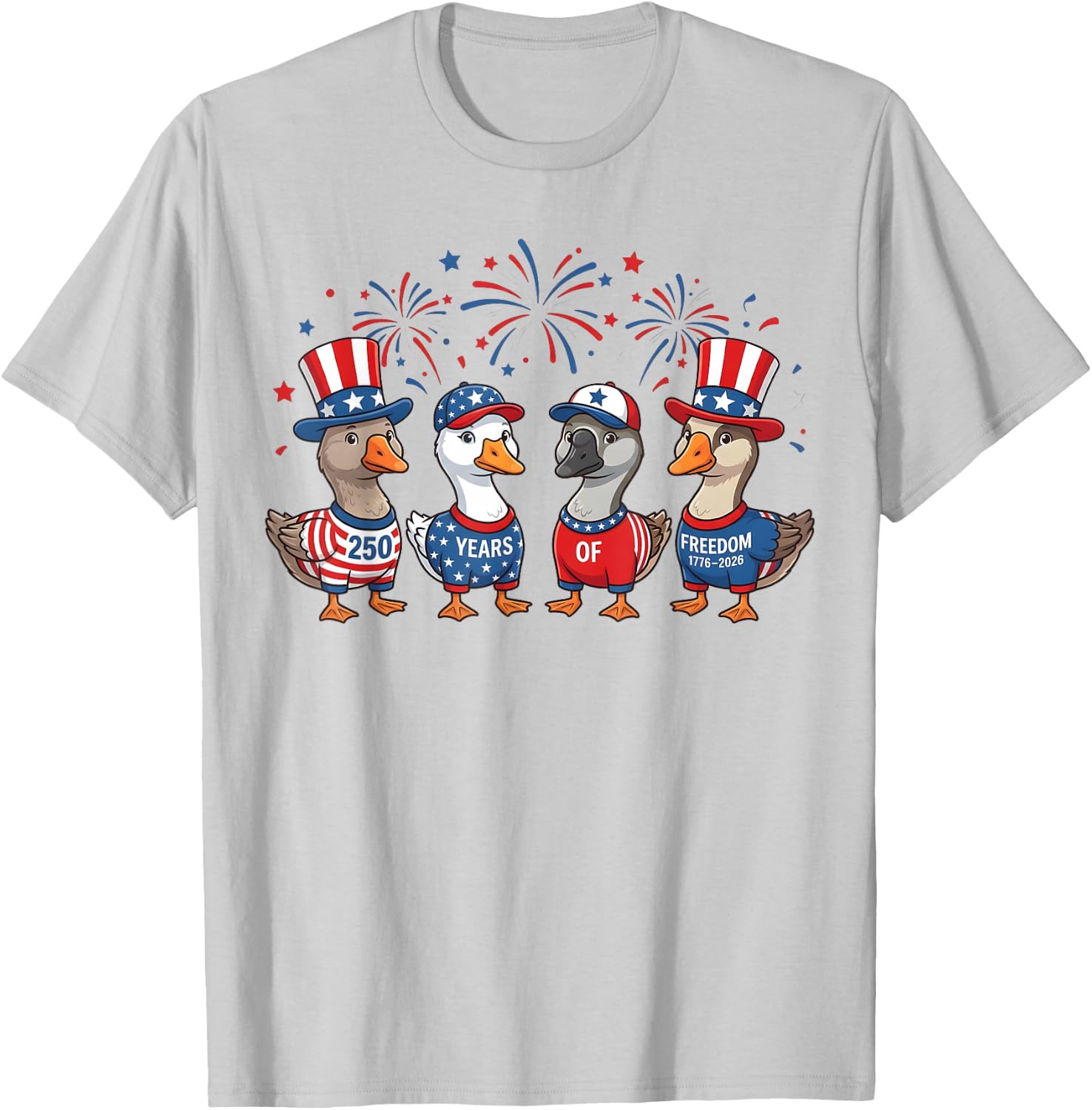 250 Gooses Anniversary Patriotic American Independence Day T-Shirt - T-Shirt | Ash
