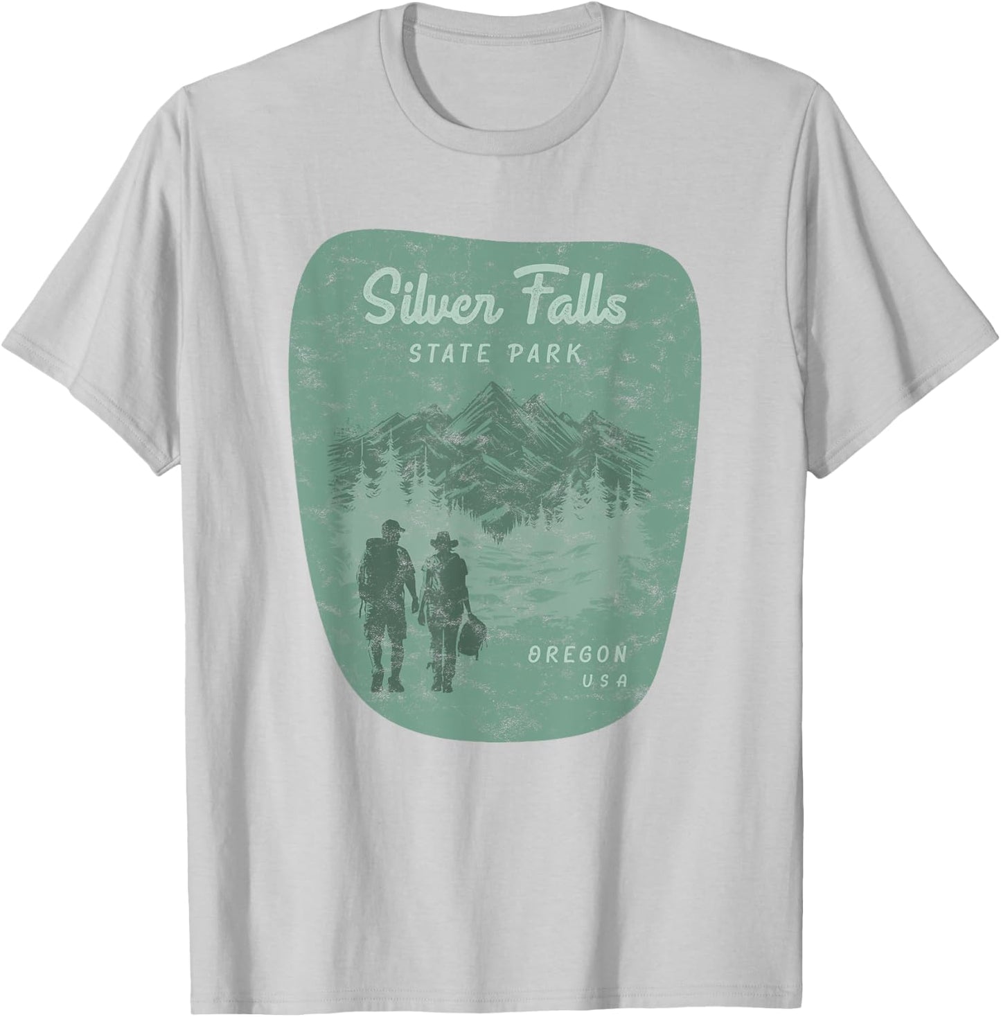 Silver Falls State Park Oregon Hiking Retro Vintage T-Shirt - T-Shirt | Ash