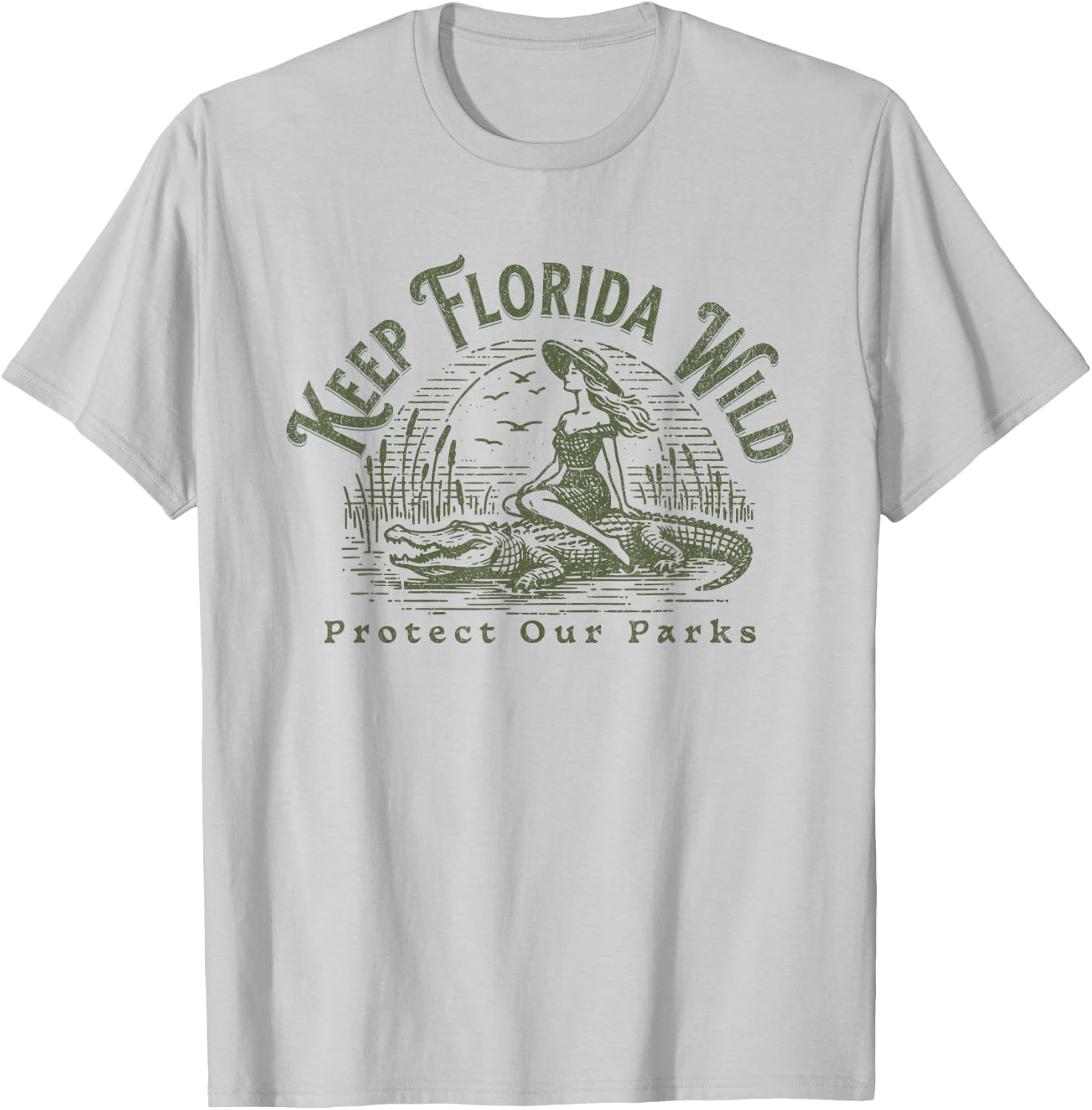 Florida Wildlife Parks Keep Florida Wild Alligator T-Shirt - T-Shirt | Ash