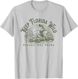 Florida Wildlife Parks Keep Florida Wild Alligator T-Shirt - T-Shirt | Ash