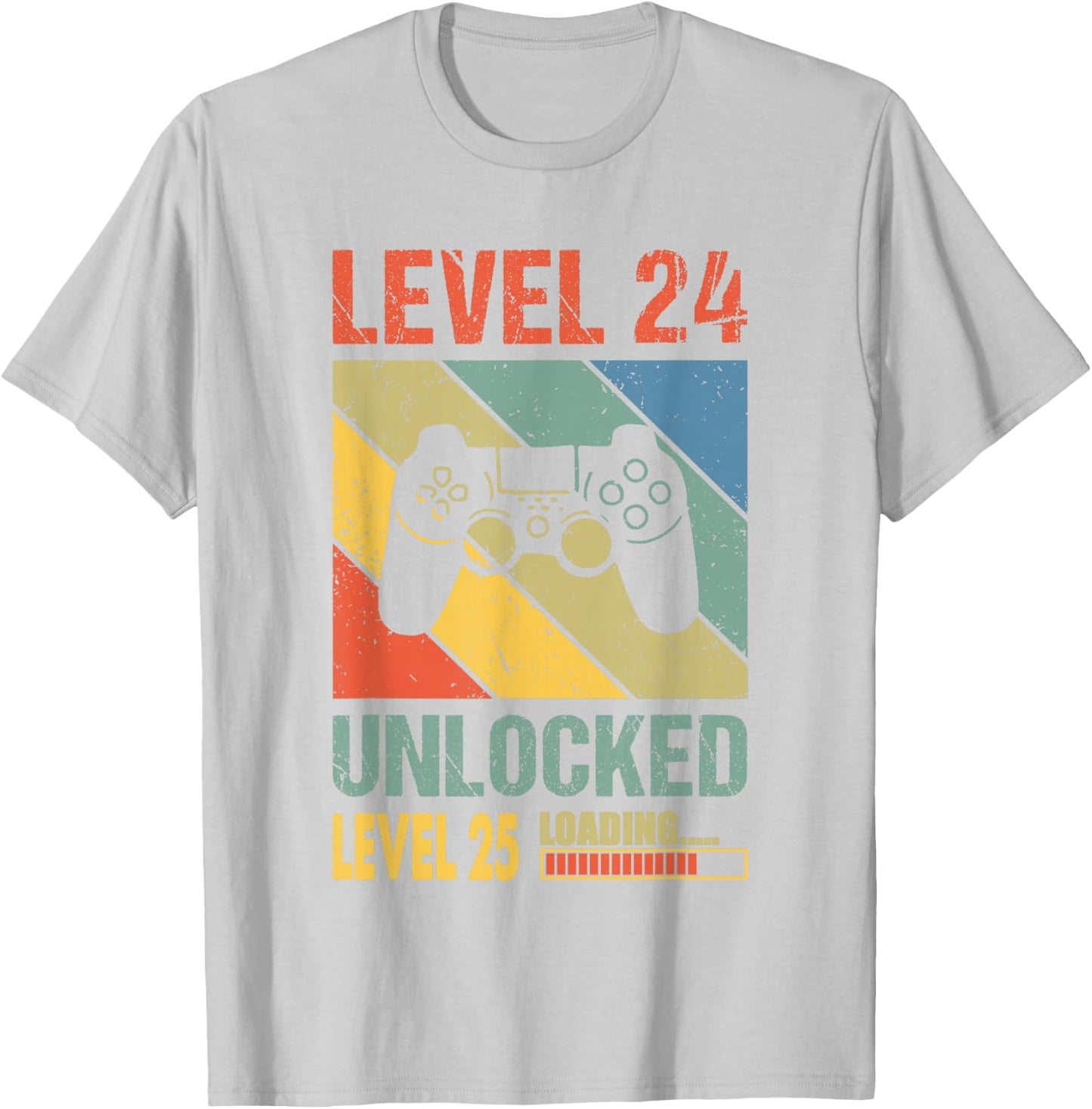 24th Birthday Gamer Girl Level 24 Unlocked Level 25 Loading T-Shirt - T-Shirt | Ash
