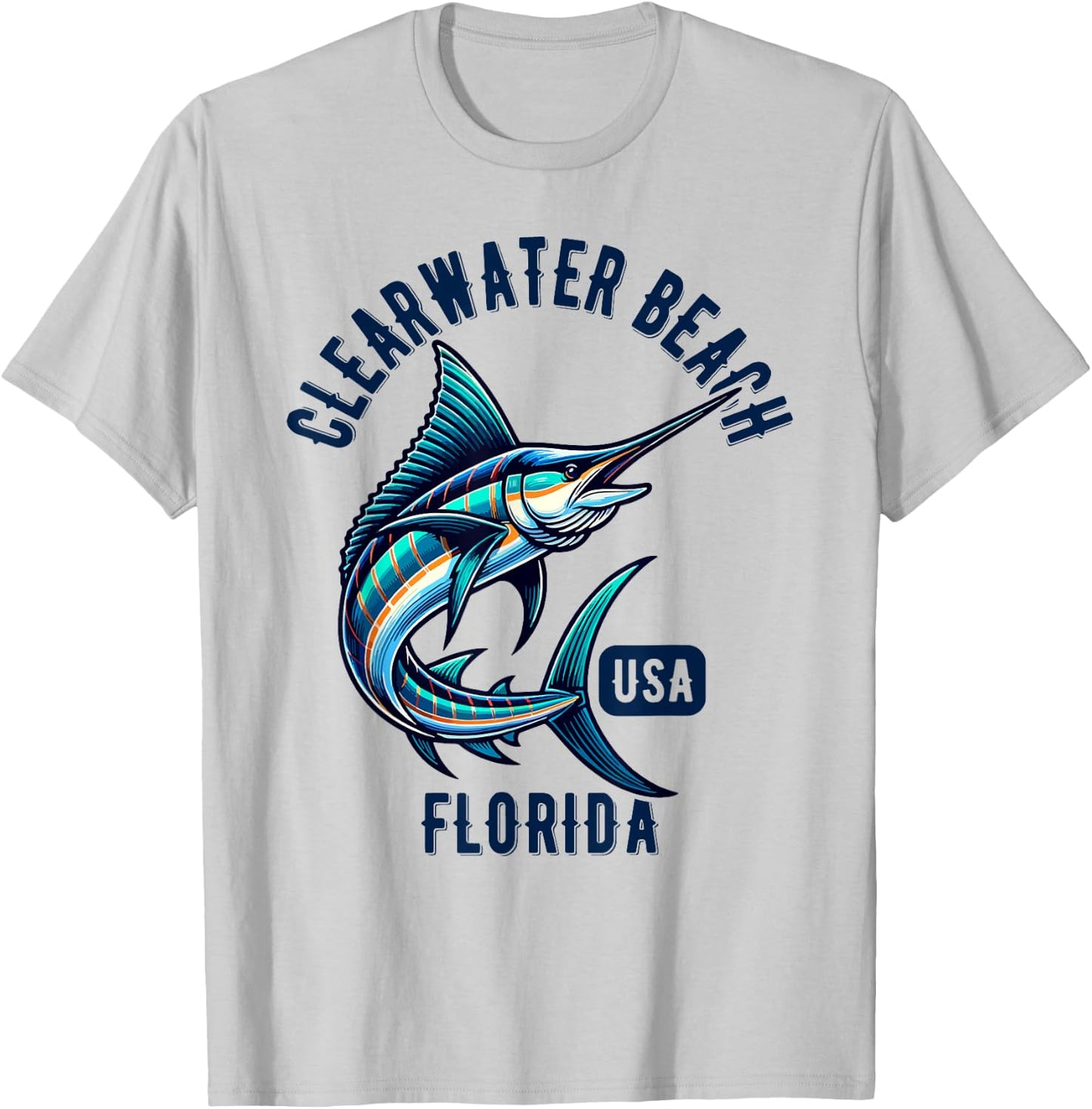 Clearwater Beach Florida USA Fishing Design Women Kids T-Shirt - T-Shirt | Ash