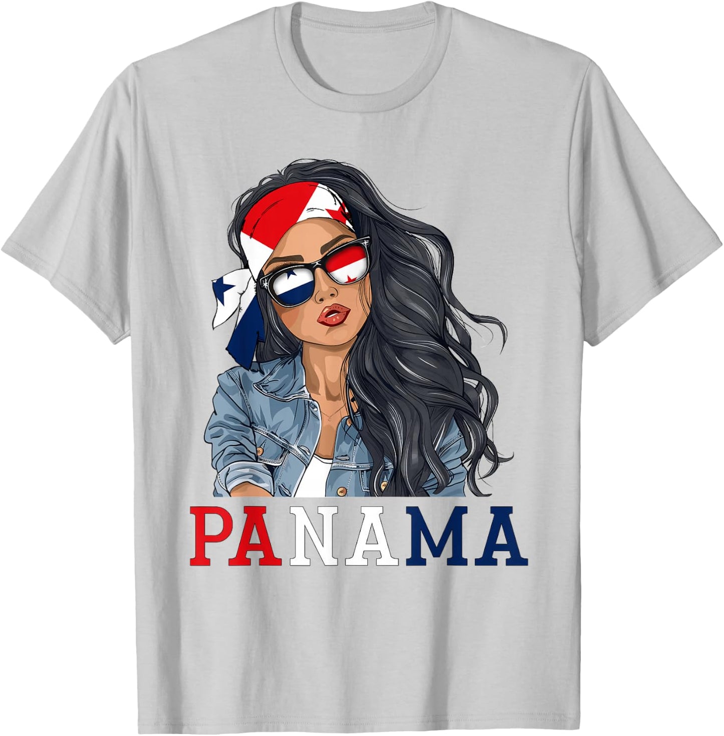 Panamanian Woman Products Flag Uniform Heritage Panama T-Shirt - T-Shirt | Ash