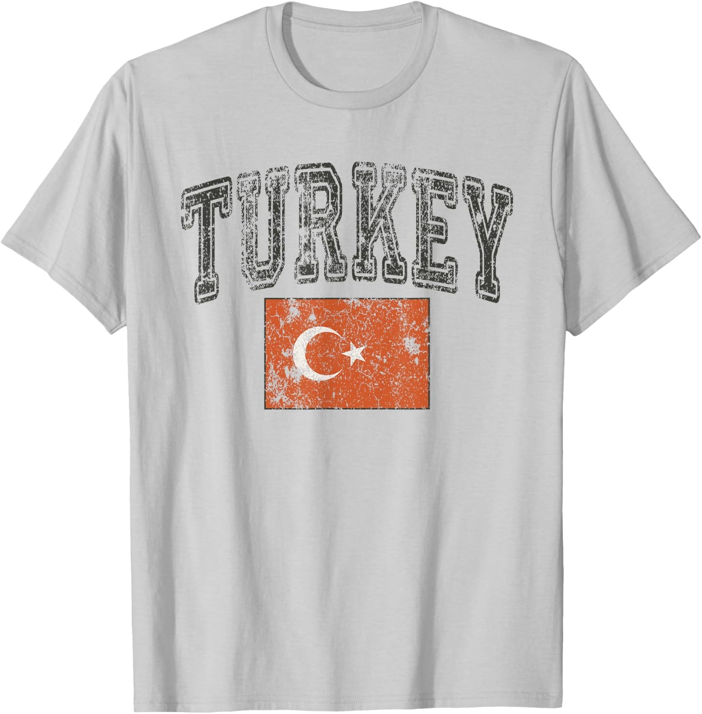Vintage Retro Faded Turkey Flag Turkish Pride T-Shirt - T-Shirt | Ash