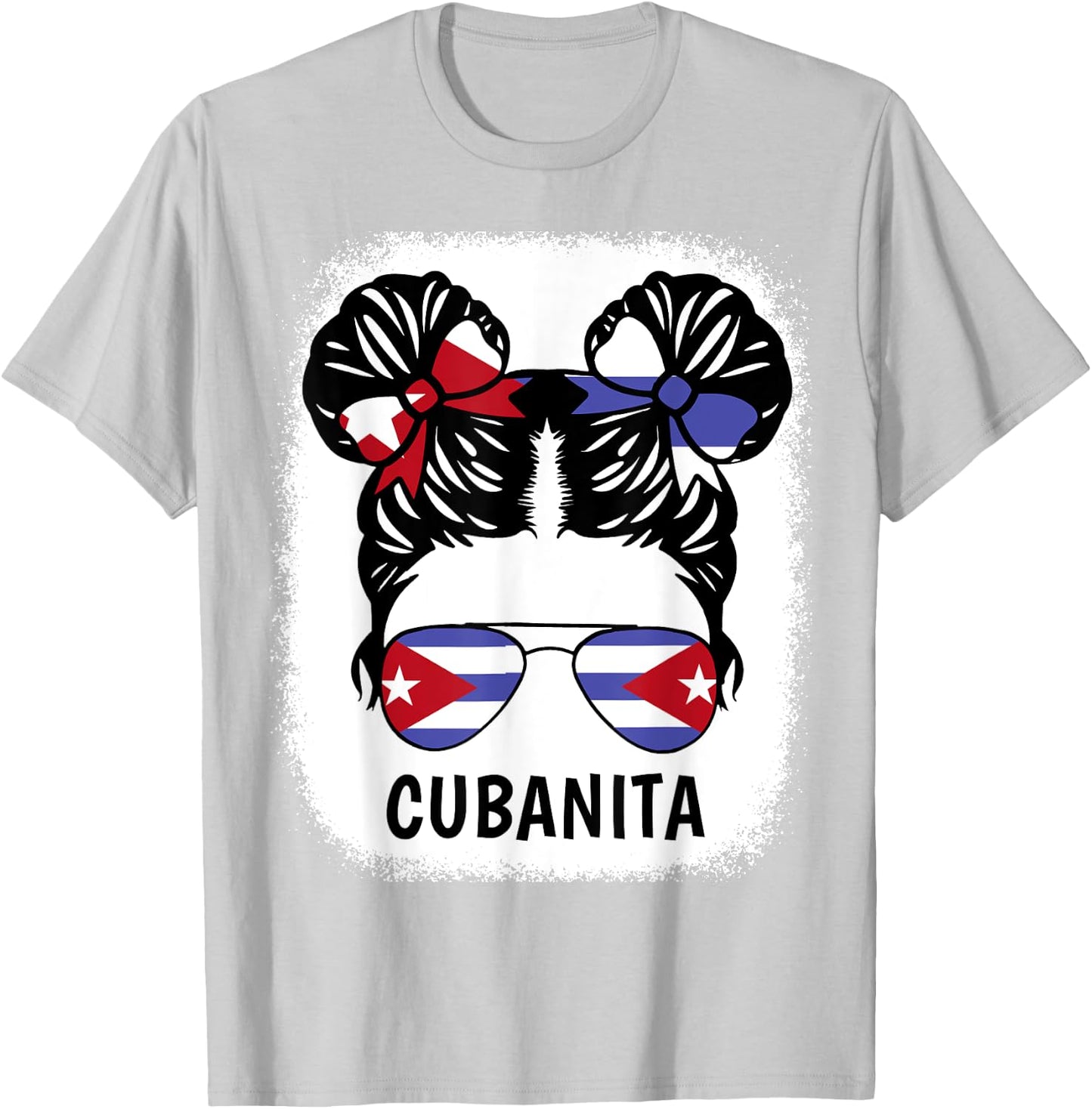 Cubanita Shirt Girl Cuba Flag Cuban Women Hispanic Heritage T-Shirt - T-Shirt | Ash