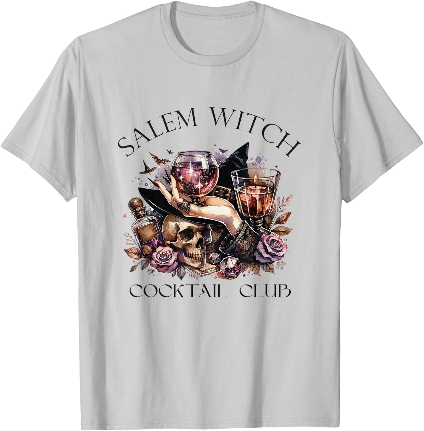 Salem Witch Cocktail Club Halloween Party Costume T-Shirt - T-Shirt | Ash