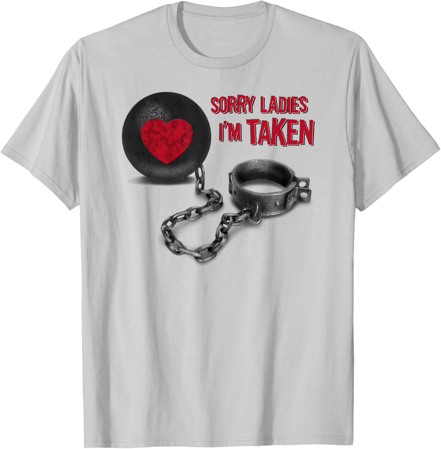 Valentine's Day - Ball and Chain T-Shirt - T-Shirt | Ash
