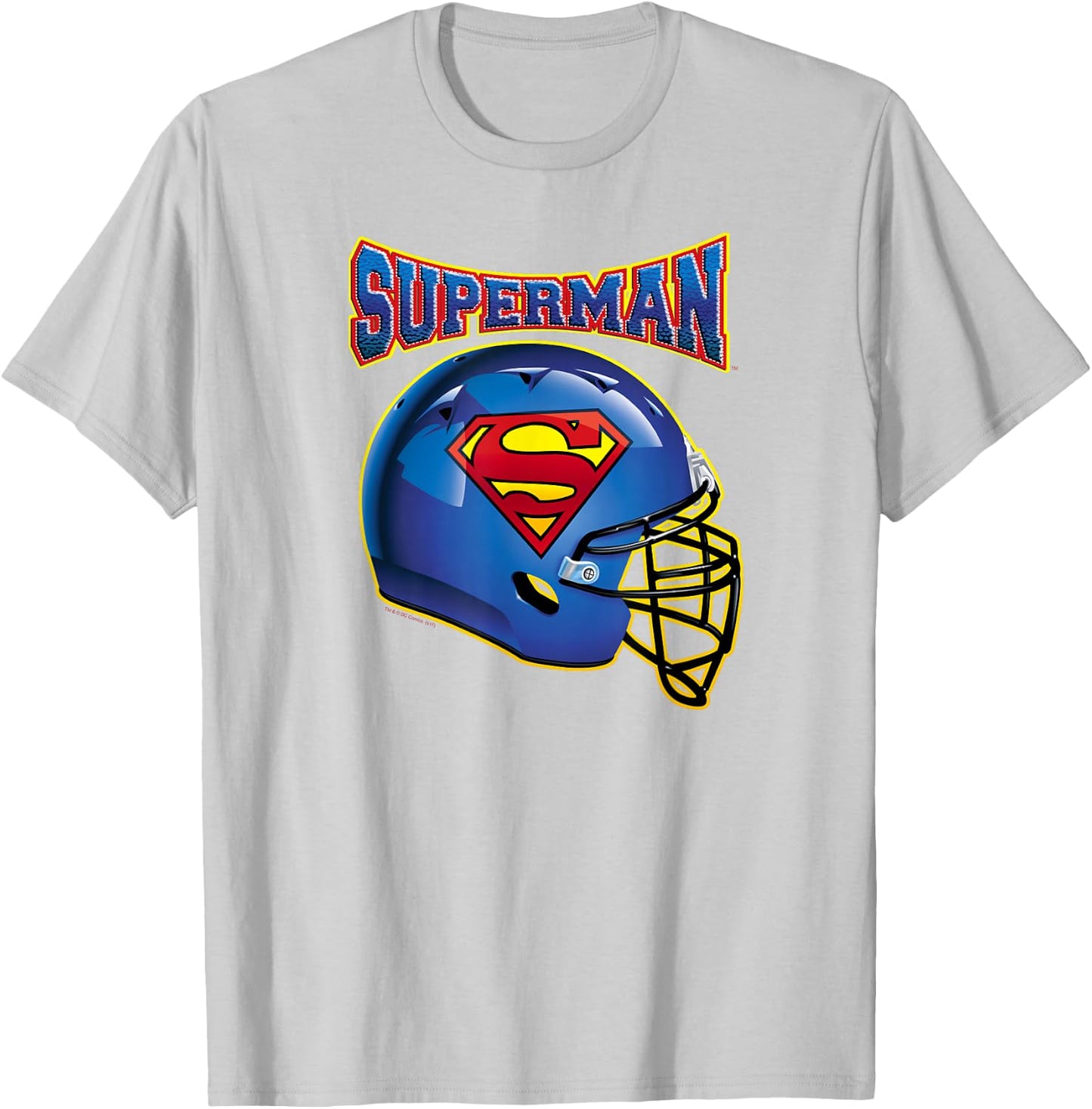Superman Football Shield T-Shirt - T-Shirt | Ash
