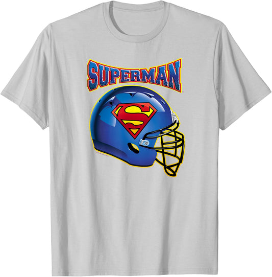 Superman Football Shield T-Shirt - T-Shirt | Ash