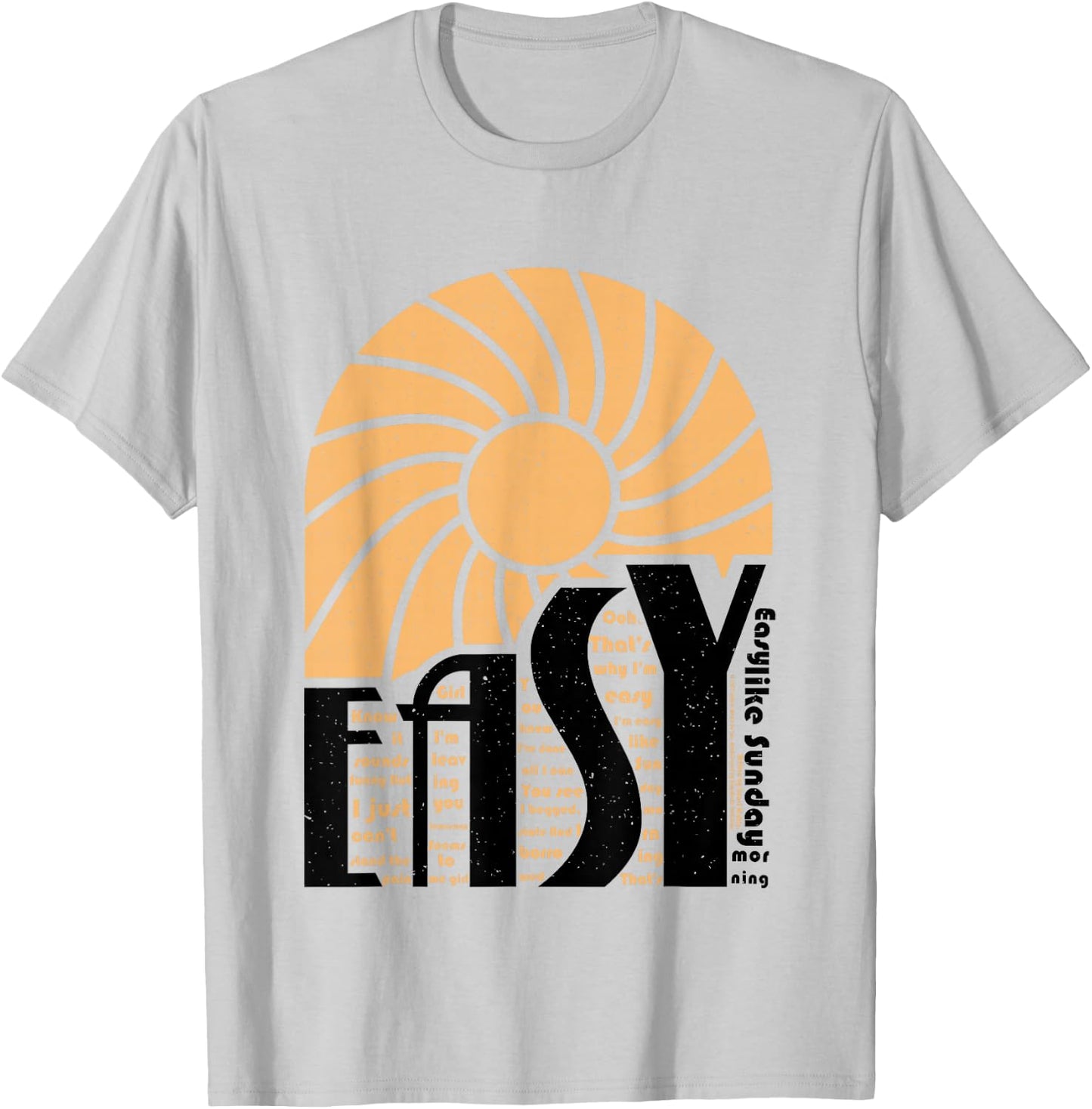 Easy Like Sunday Morning Lyric Sun Commodores Lionel Richie T-Shirt - T-Shirt | Ash