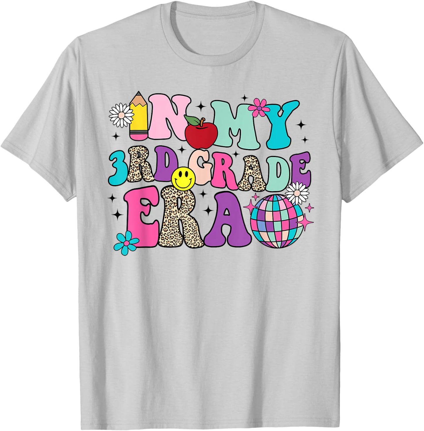 In My 3rd Grade Era Back To School Retro Groovy Third Grade T-Shirt - T-Shirt | Ash