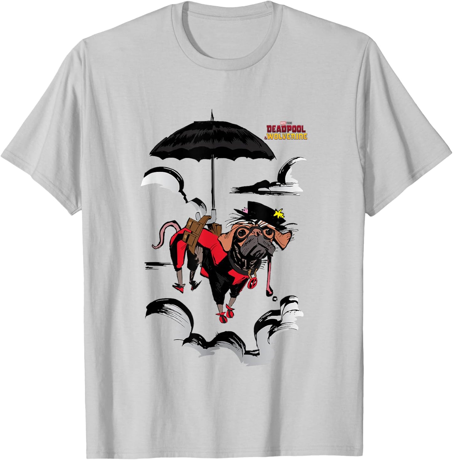 Marvel Deadpool & Wolverine Dogpool To The Cloudy Rescue T-Shirt - T-Shirt | Ash