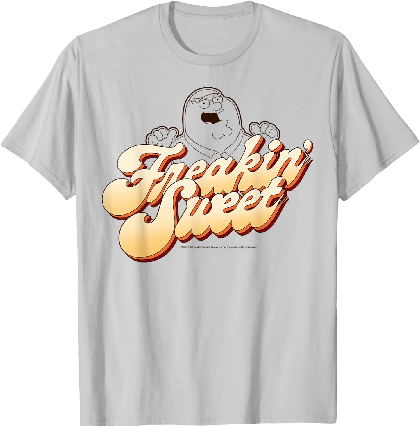 Family Guy Peter Griffin Freakin' Sweet Retro Chest Logo T-Shirt - T-Shirt | Ash