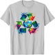 Recycle Symbol with Earth Supporting Earth Day Every Day T-Shirt - T-Shirt | Ash