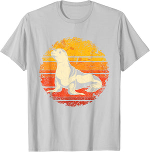 Retro Sea Lion T-Shirt - T-Shirt | Ash
