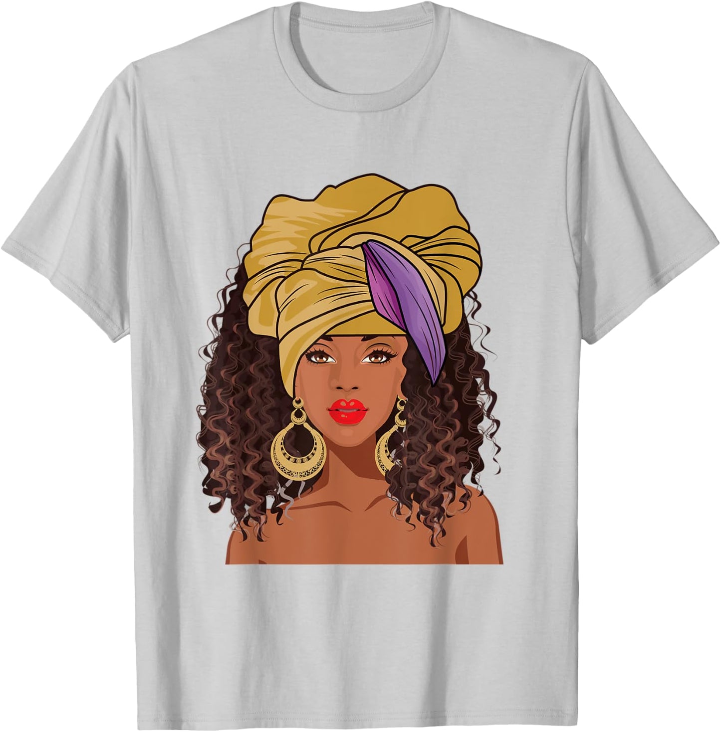 Black History Month African American apparel Afro Hair face T-Shirt - T-Shirt | Ash