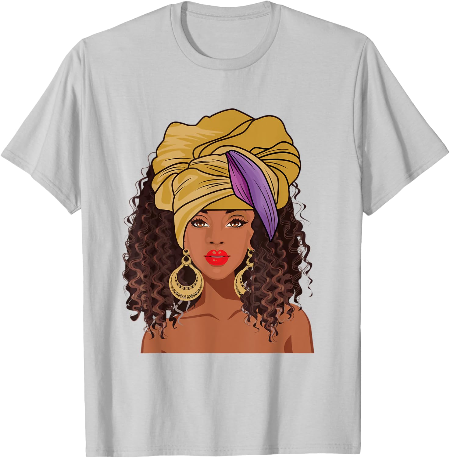 Black History Month African American apparel Afro Hair face T-Shirt - T-Shirt | Ash