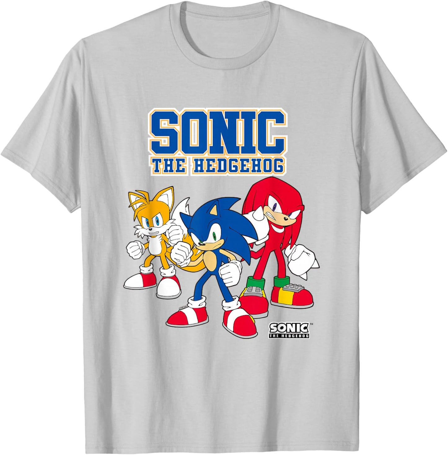 Sonic The Hedgehog Main Trio Heroic Poses Group Shot T-Shirt - T-Shirt | Ash