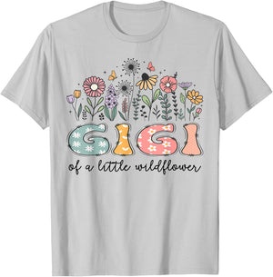 Gigi Of The Little Wildflower Baby Birthday Party T-Shirt - T-Shirt | Ash