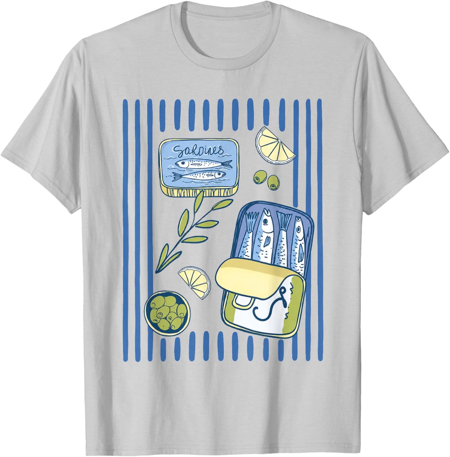 Retro Graphic Fish Sardines Tinned Summer Women Kid T-Shirt - T-Shirt | Ash