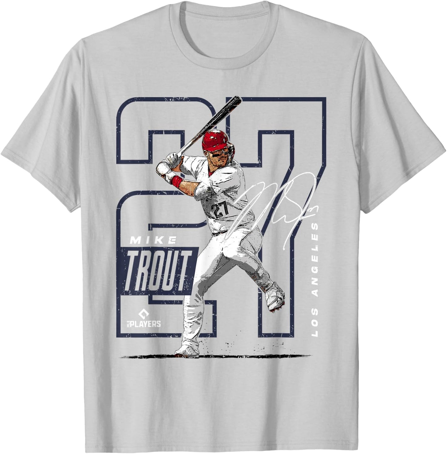 Mike Trout | Los Angeles Baseball MLB Players | MLBTRO4004 T-Shirt - T-Shirt | Ash