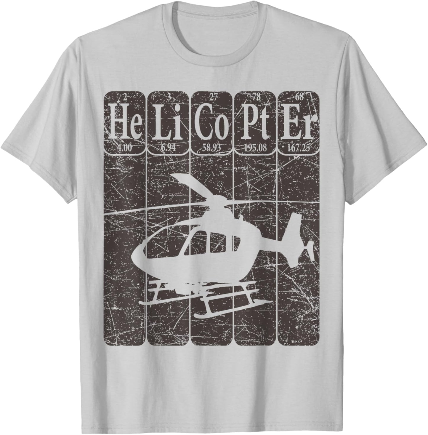 Helicopter Periodic Table Elements Aviation Helicopter Pilot T-Shirt - T-Shirt | Ash