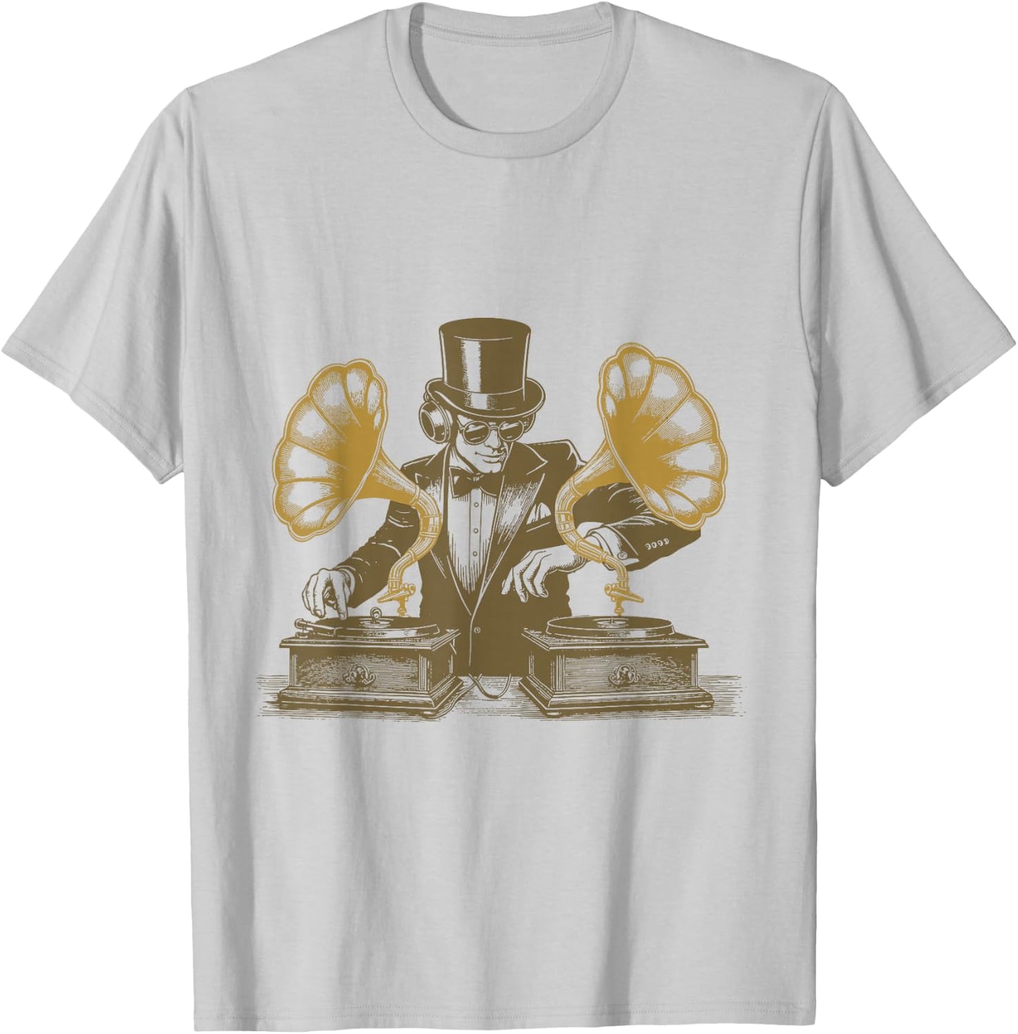 Gramophone Vinyl DJ Shirt Retro Vintage DJ - Drop The Beat T-Shirt - T-Shirt | Ash
