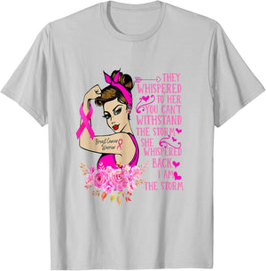 I'm The Storm Strong Women Breast Cancer Warrior Pink Ribbon T-Shirt - T-Shirt | Ash