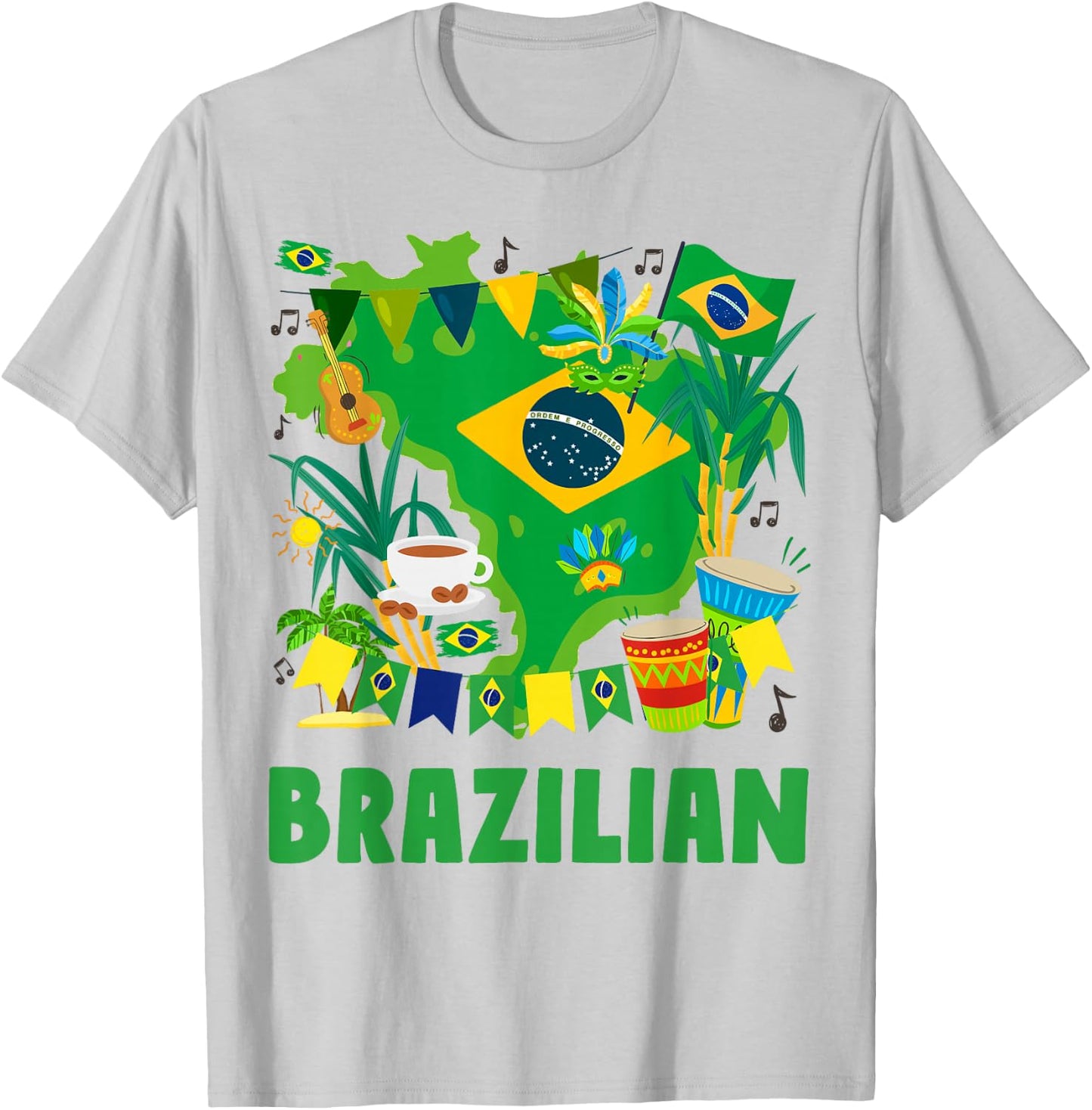 Brazil Flag Outfit Idea For Kids Brasil & Brazilian Flag T-Shirt - T-Shirt | Ash